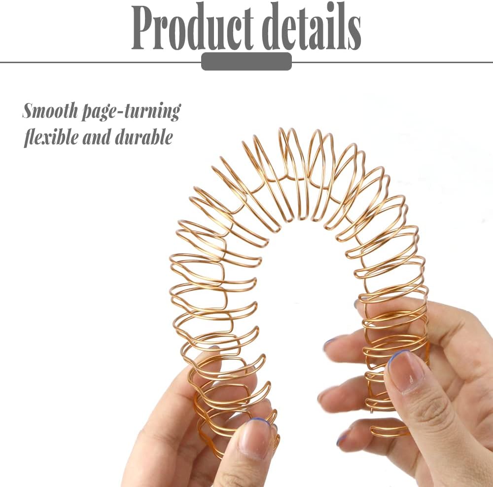 Vmiapxo 24 Pcs 1" Diameter 23 Holes Metal Double Loop Binding Wires, Large Binding Combs Spines Book Cinch Binding Machine Wire for School Office Notebook Maker (Rose Gold) - Image 3